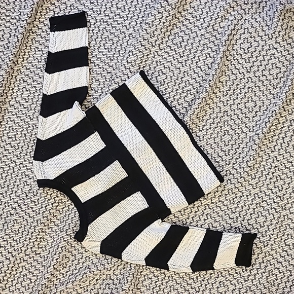 Tea Collection Black and White Striped Cardigan Size XS / 2-3 - Picture 4 of 4